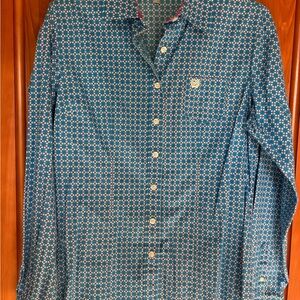 Cinch Blue and White Women’s Rodeo Shirt